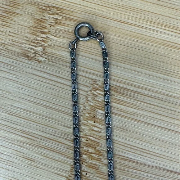 Antique Art Deco Sterling Silver Marcasite Pendant Necklace